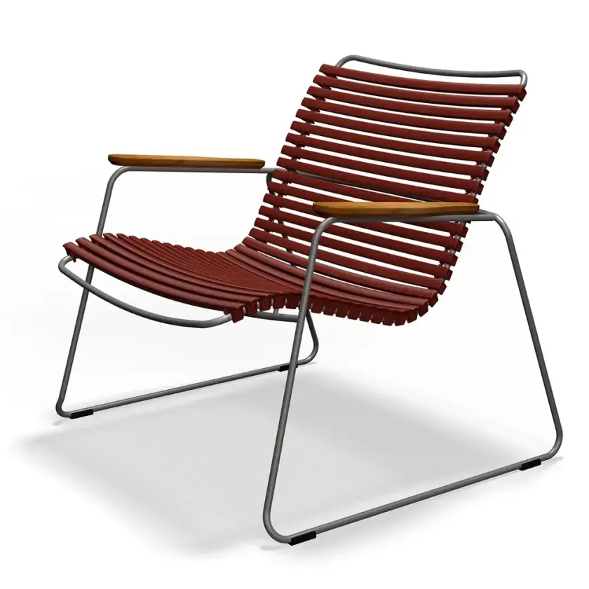 Click Roomy lounge chair Paprika. Frame: Grey. Armrest: Bamboo