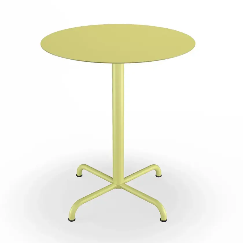 Pico Café table, Ø64 cm, 4 star base Mono Lemon zest