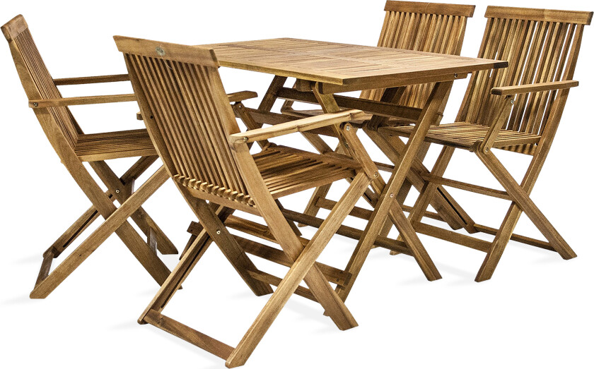 Hagegruppe FINLAY bord og 4 stoler 110x75xH72cm Akasie
