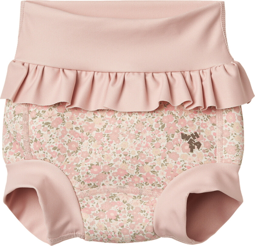 Svømmebleie m. Volanger - Rita -Ivory Flower Eng - - 6-12 md - Svømmebleie