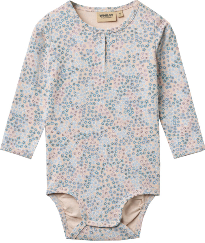 Body I/e - Liv - Powder Blue Blomster - - 62 - Langermet Body