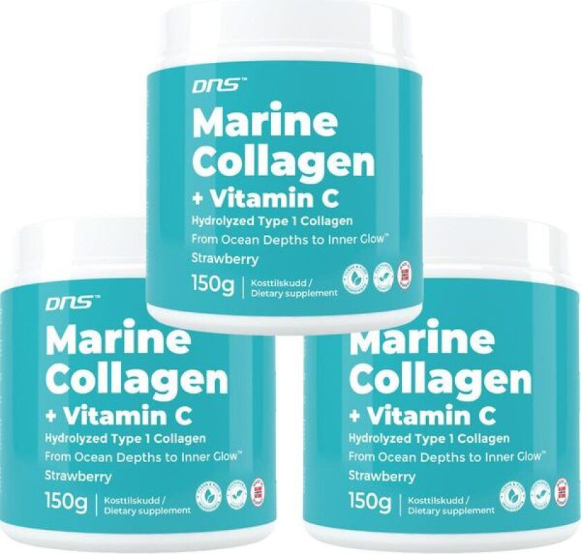 3-pack Marine Collagen + Vitamin-C - Strawberry - 3 x 150 g
