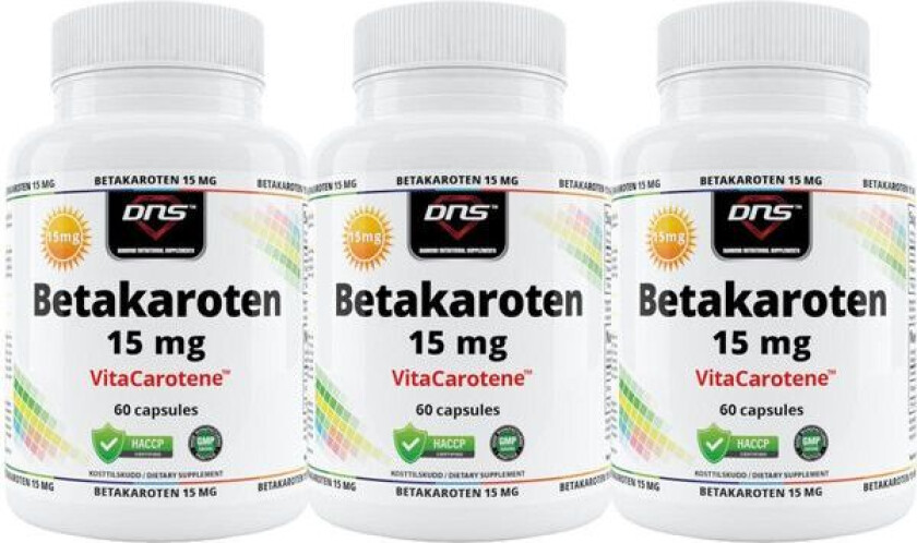 3-pack Betakaroten 15 mg - 3 x 60 kapsler