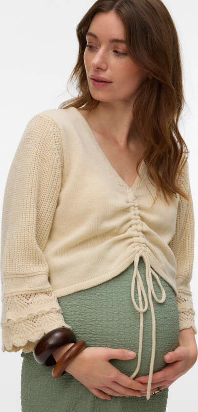 Mlcarmine 3/4 Knit Top - Cream - L