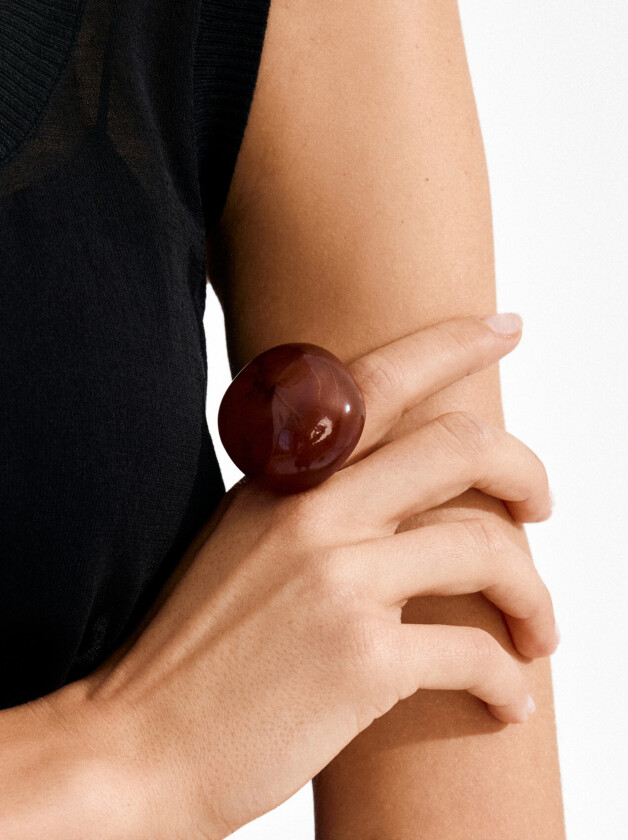 Aase Ring Silver-Plated - Silver - ONE SIZE