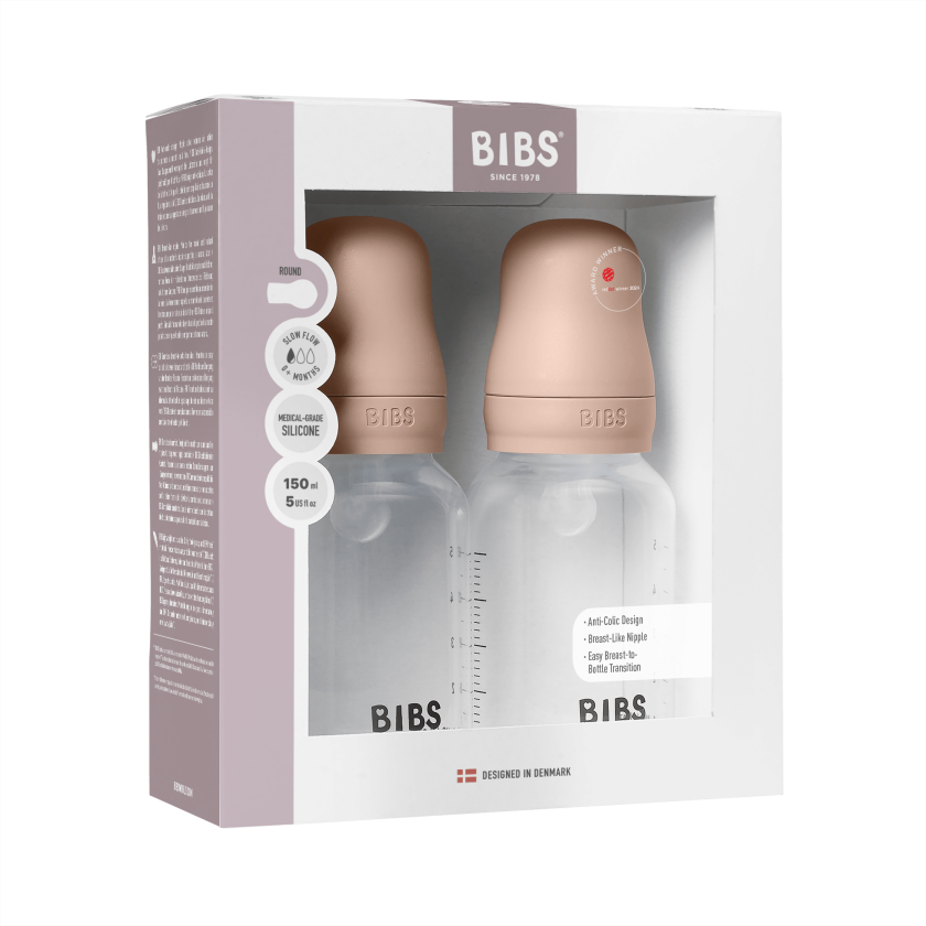Baby Bottle Round Silicone 2 pack Slow Flow - Blush - 150 ml