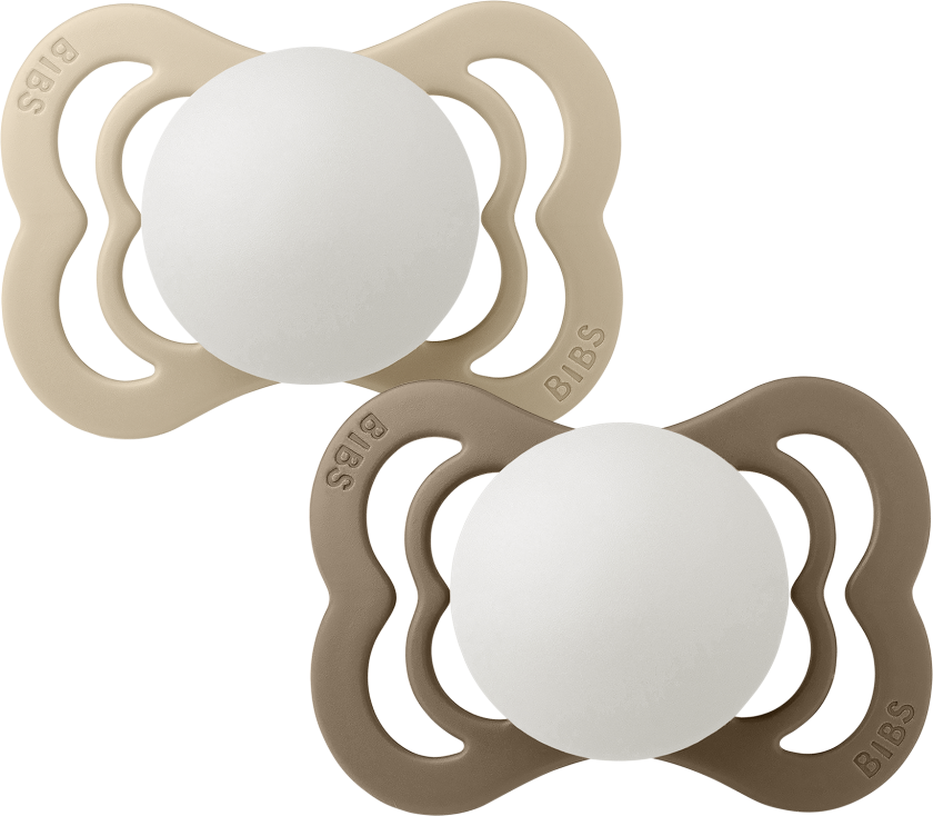 Pacifier Supreme 2 Pack Silicone - Vanilla Glow/Dark Oak Glow - Size 1