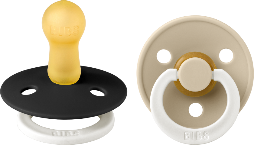 Pacifier Colour 2 PACK - Black GLOW/Vanilla GLOW - Size 2