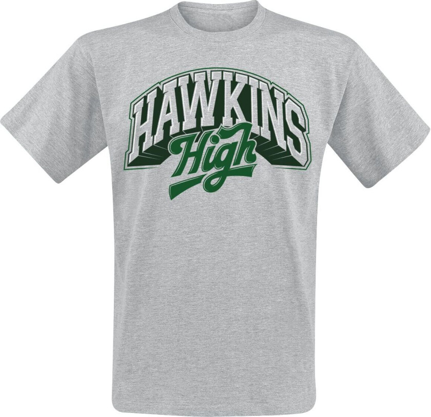 T-skjorte - Season 5 - Hawkins High - Logo - S til 4XL - Herrer - grå