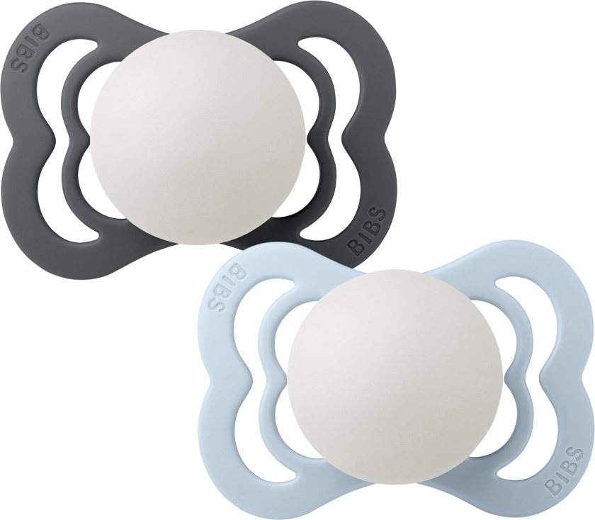 Pacifier Supreme 2 PACK Silicone - Iron Glow/Baby Blue Glow - Size 1