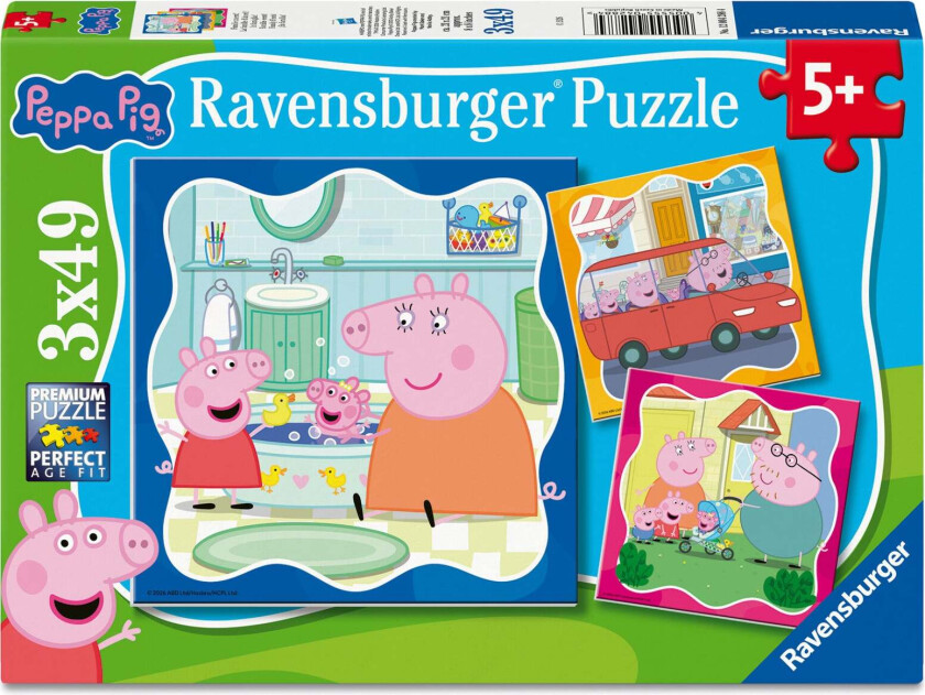 Puslespill 3x49 Peppa Gris Ravensburger