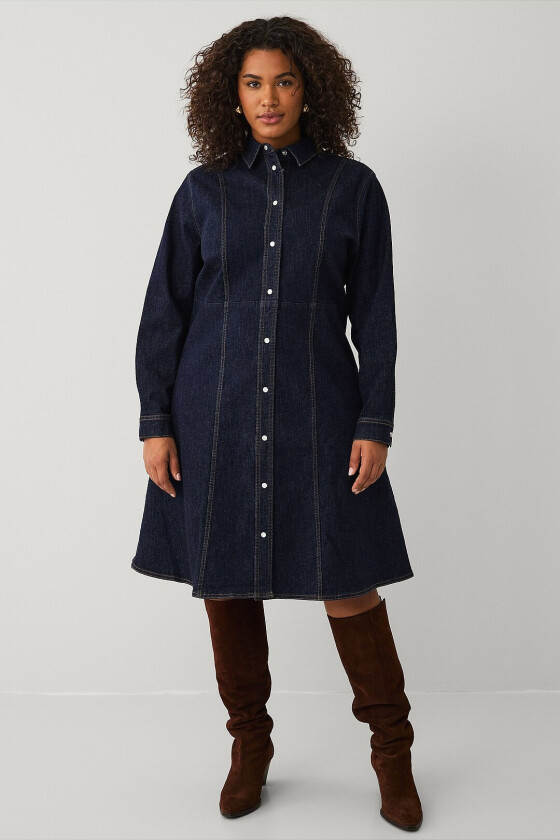 Skjortekjole i denim - Blå