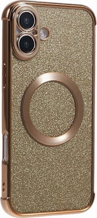 Skall til iPhone 16 Plus Elektroplettert Glitter TPU Transparent Telefondeksel Kompatibelt med MagSafe - Gull