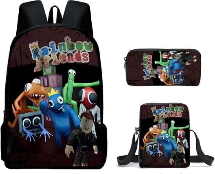Rainbow Friends Ryggsekk Skolesekk Penal Lunchveske Tredelt Sett/NT/