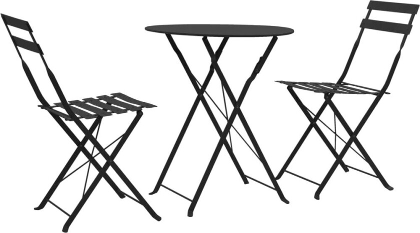 Bilde av Bistrosett 3 deler stål svart