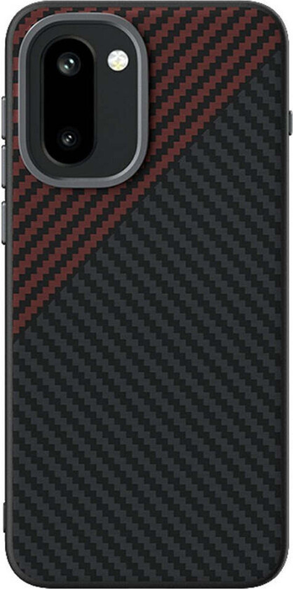 OnePlus 15R EIDERWOOD Magnetisk Carbon Deksel - MagSafe Kompatibel - Svart / Rød