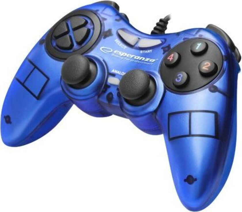 Esperanza FIGHTER - Håndkonsoll - 12 knapper - kablet - blå - for PC