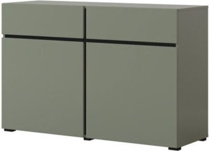 Skjenk Cross 2 Dører med 2 Skuffer - Grønn - Svart