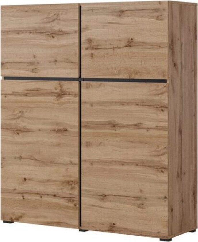 Skjenk Cross 4 Dører - Wotan eik - svart