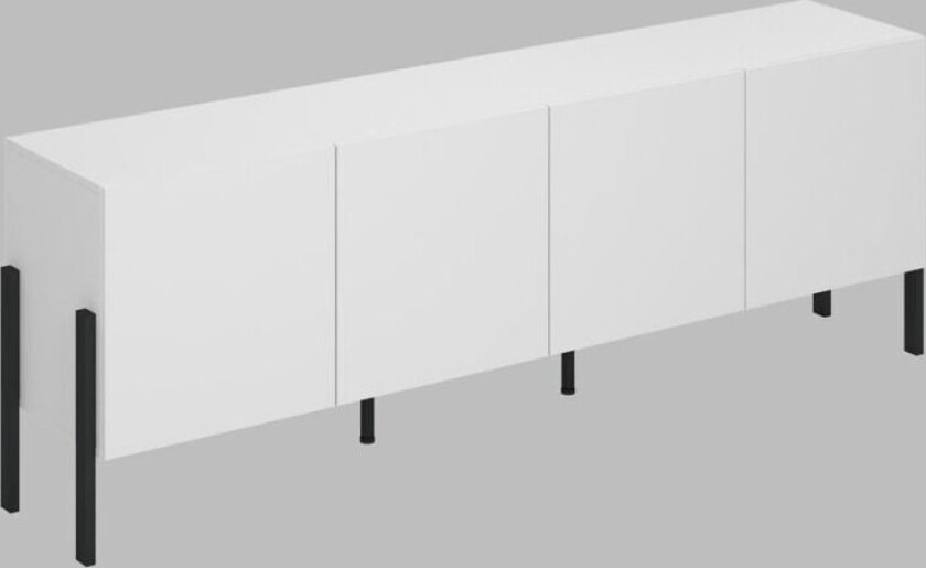 Kommode Jukon 4 dører - Hvit Supermatt