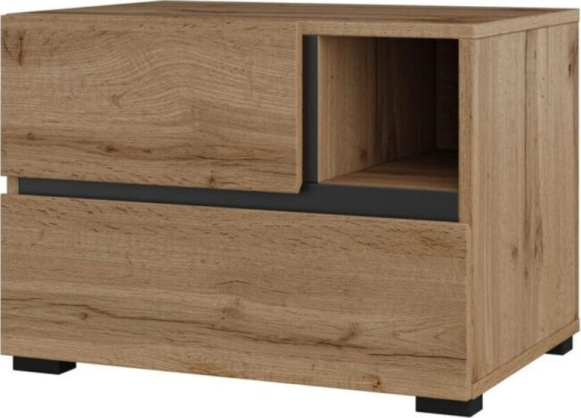 Nattbord Cross S med 2 skuffer - Wotan eik