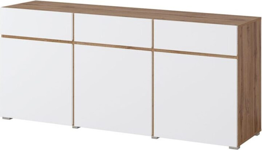 Skjenk Cross 3 Dører med 3 Skuffer - Hvit