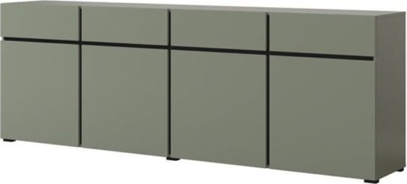 Skjenk Cross 4 dører med 4 skuffer - Grønn - Svart