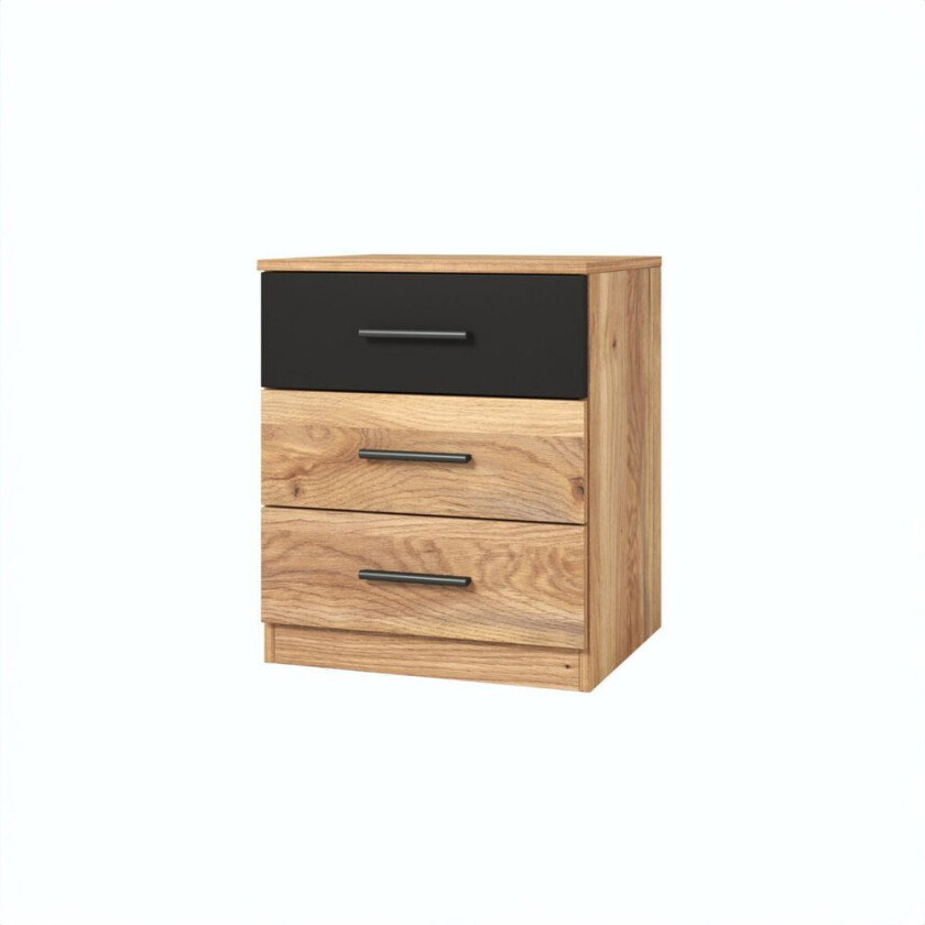 Nattbord Beta med 3 Skuffer - Mauvella eik