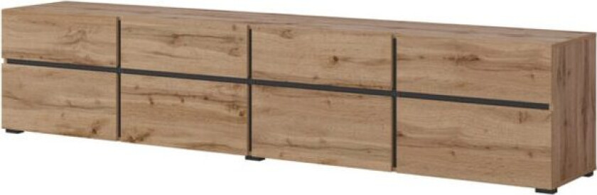 TV-enhet Cross 4 dører med 4 skuffer - Wotan eik - Svart