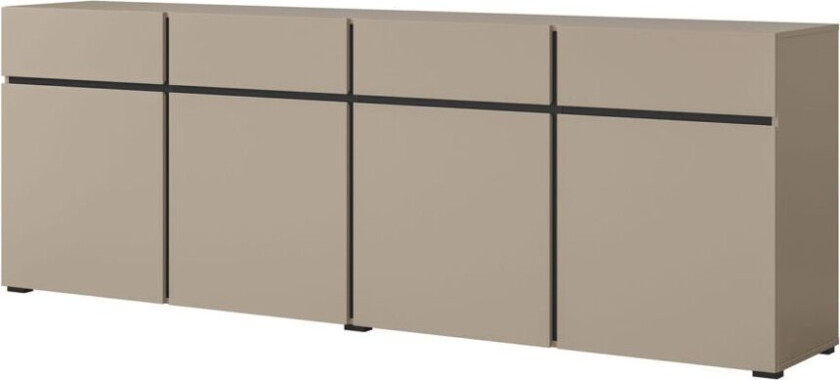 Skjenk Cross 4 dører med 4 skuffer - Congo - Svart