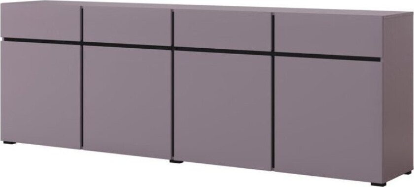 Skjenk Cross 4 dører med 4 skuffer - Plomme - Svart Onyx