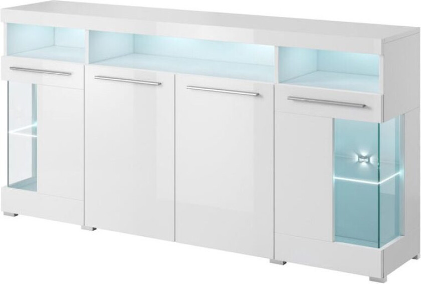 Skjenk India 4 dører - Hvit