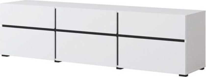 TV-enhet Kors 3 klaffer med 3 skuffer - Hvit - Svart