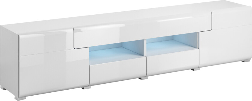 Toreno Tv-benk 208 cm - Hvit