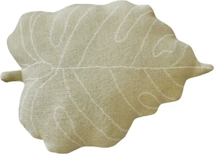 Knitted Cushion Baby Leaf Olive - Green - 28X 42CM
