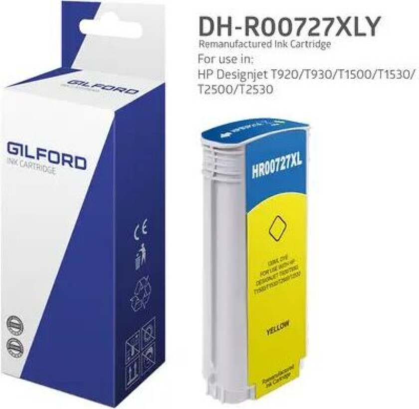 Blekk Gul 727 130ml - Dj T920 - B3p21a