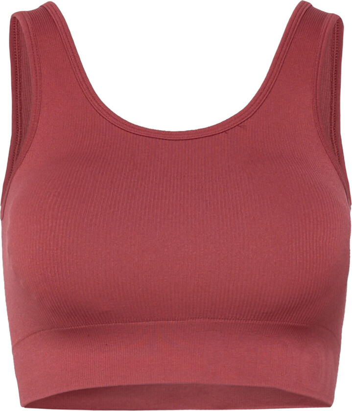 Soft Rib Seamless Crop Top - Pink - M