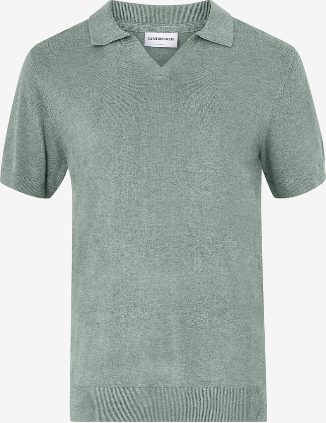 Pologenser Ecovero S/s V-neck Polo - Grønn