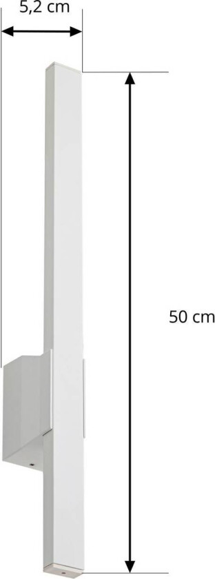 Lindby utendørs LED-vegglampe Sakari, hvit, aluminium, høyde 50 cm