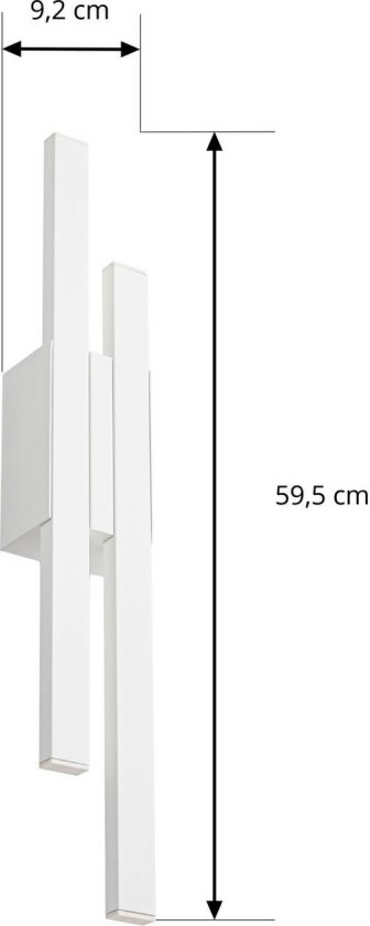 Lindby utendørs LED-vegglampe Sakari, hvit, aluminium, høyde 59 cm