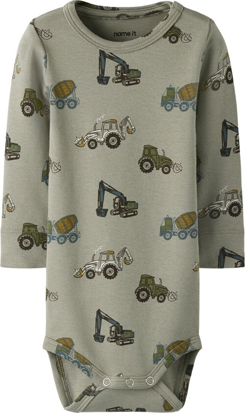 Body L/s - NbmBasilikum - Tørket Sage - - 1 år (80) - Langermet Body