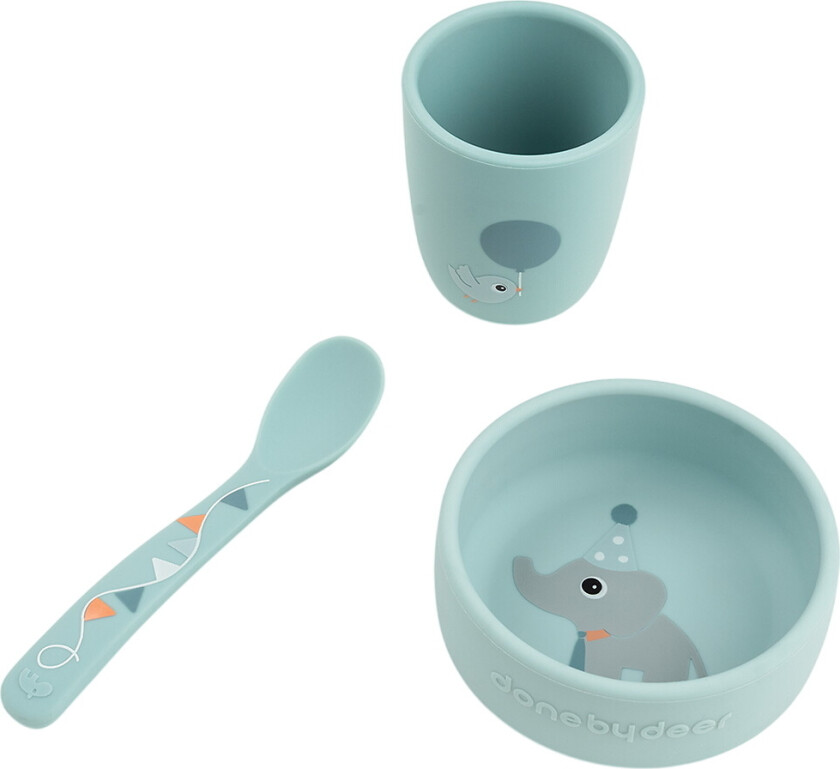 Spisesett - Stick & Stay - Celebration - Blå - - OneSize - Spisesett