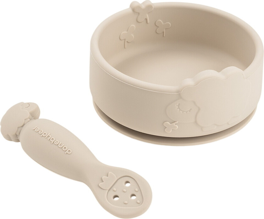 Spisesett - Silikon - Stick & Stay - Sheepy - Sand - - OneSize - Spisesett