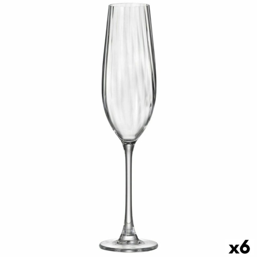 Champagneglass Bohemia Crystal Optic Transparent Glass 260 ml (6 kvantitet)