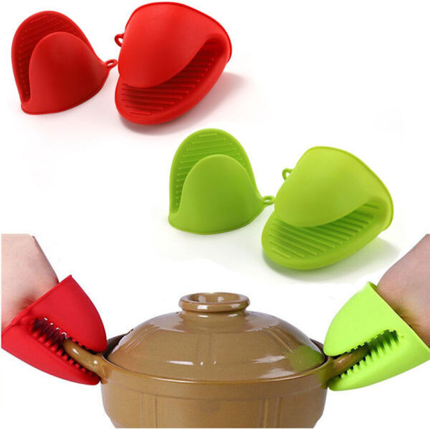 2 par silikon grytekluter - gryteunderlag - ovnhansker - for baking, matlaging, grilling