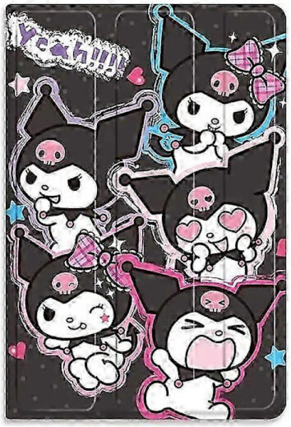 Søtt Sanrio Kuromi iPad-deksel, kompatibelt med flere iPad-modeller, tegneserie tri-fold silikon mykt skall, attraktivt og komfortabelt.