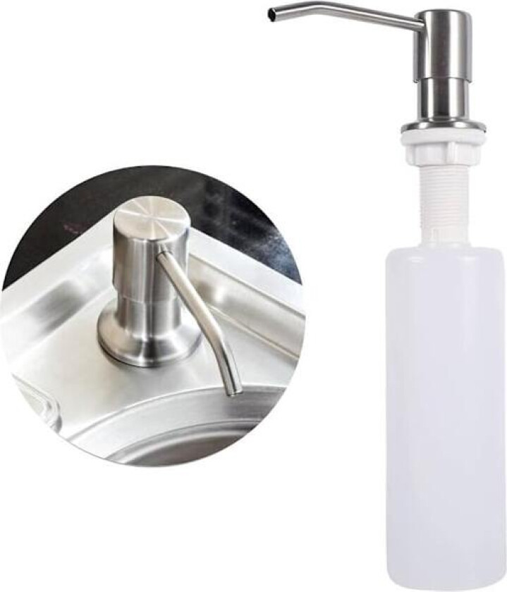 Bilde av Såpedispenser - 300 ml - Kjøkkensåpedispenser - Såpedispenser for vasken - kjøkkensåpedispenser i rustfritt stål