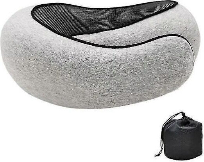 Reise Nakkepute U-formet Memory Foam Nakkeputer Massasje Nakkepute Sovende Flyputepute Cervikal Helsevesen Pute blekgrå