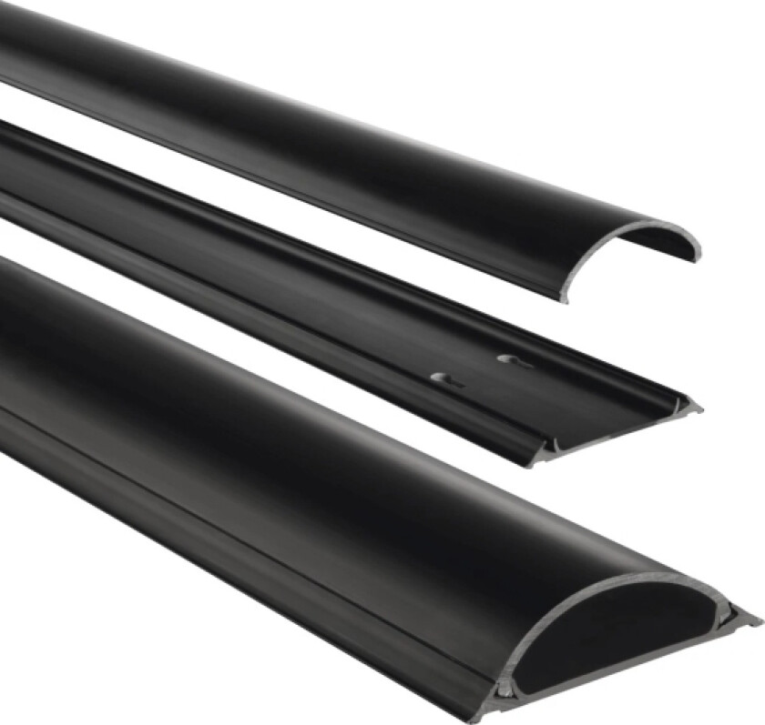 Kabelkanal, Selvklebende, Halvrund, 100 X 7 X 2,1 Cm, Pvc, Svart (00220985)