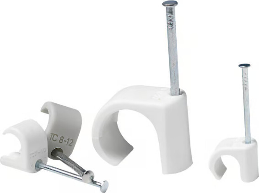 2240105 Klips 14-20 mm, 100-pakning Hvit